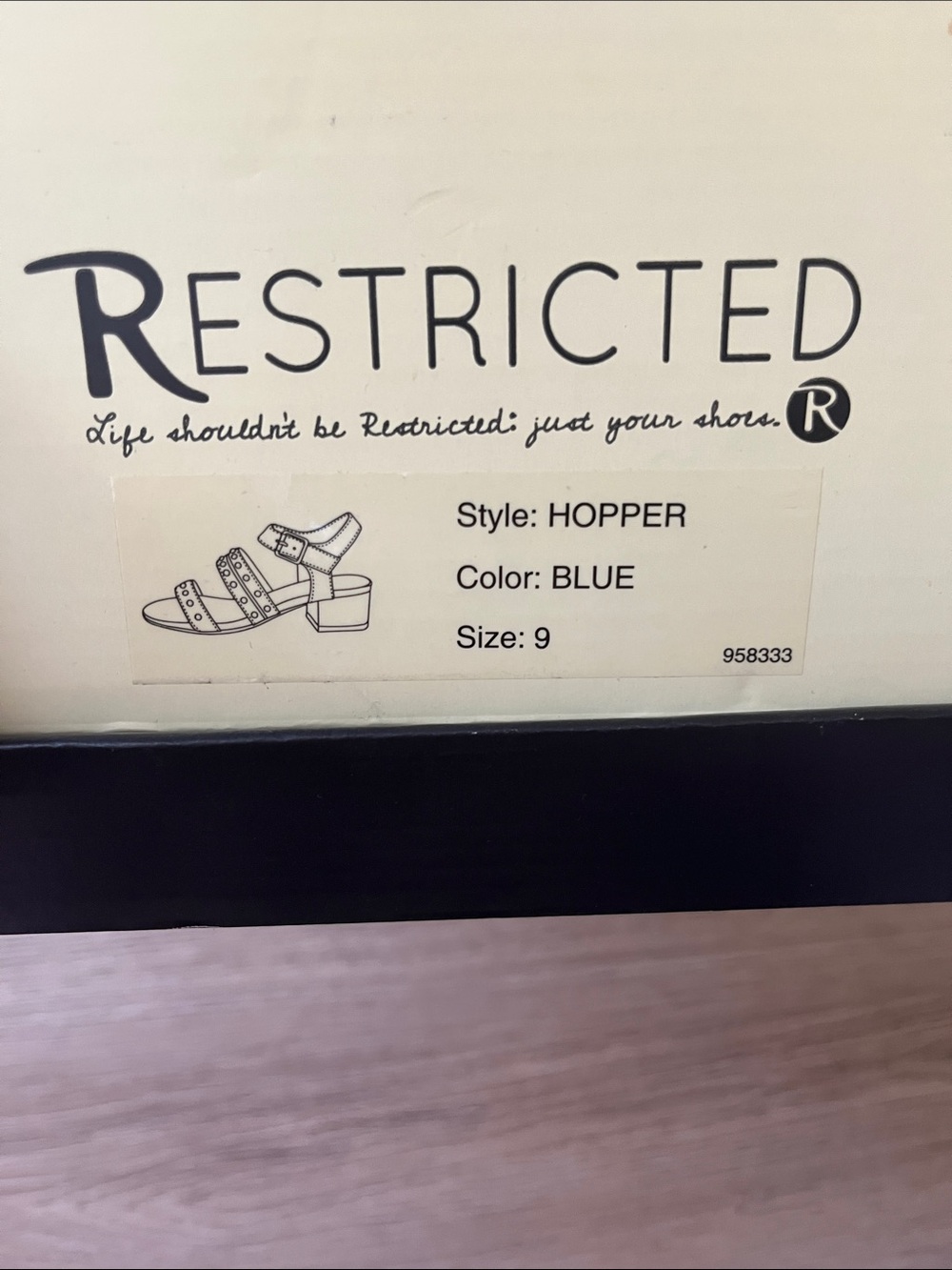 Restricted Blue Studded Women’s Ankle-Strap Sandals - Picture 7 of 7